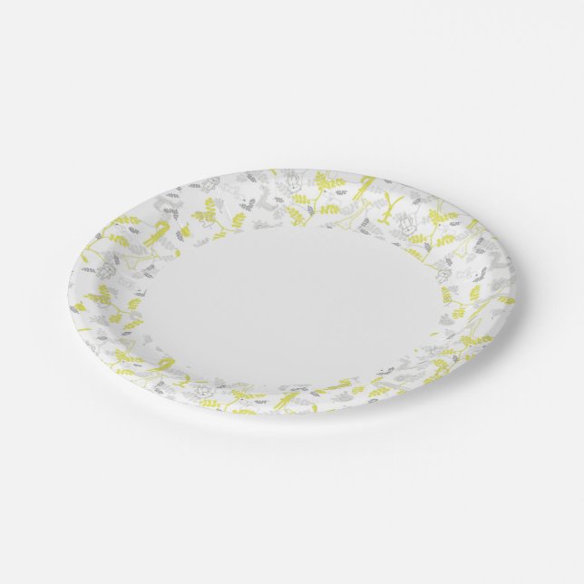 pattern displaying baby animals 2 paper plates (Angled)