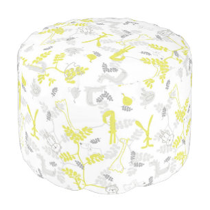 pattern displaying baby animals 2 pouf