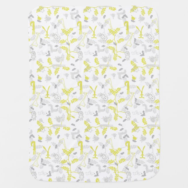 pattern displaying baby animals 2 receiving blanket (Front)