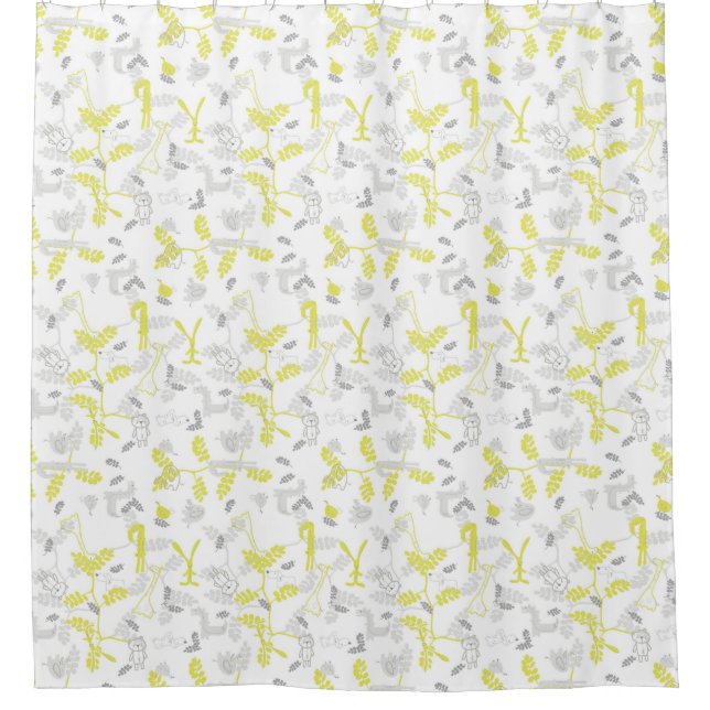 pattern displaying baby animals 2 shower curtain (Front)