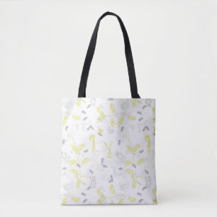 pattern displaying baby animals 2 tote bag