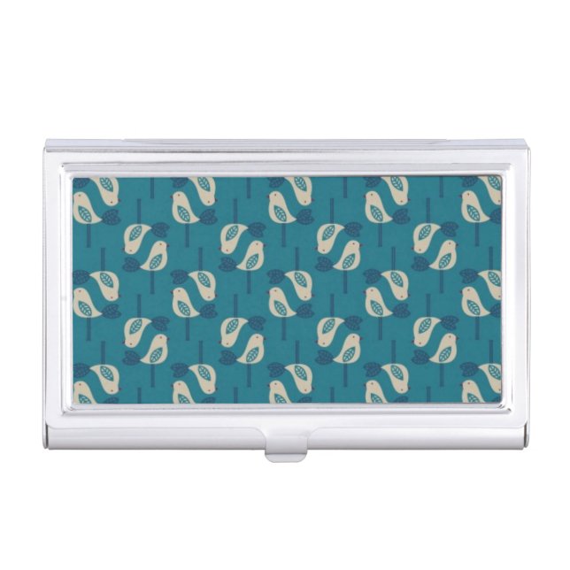 pattern displaying birds business card holder (Front)
