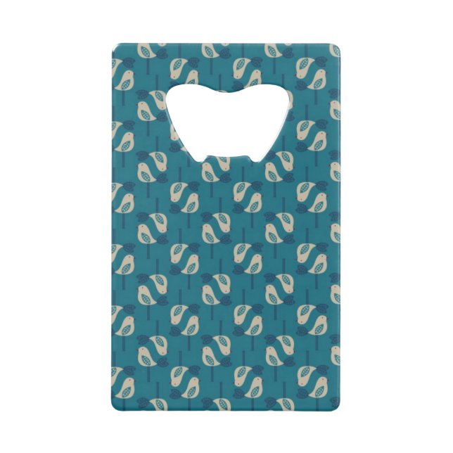 pattern displaying birds credit card bottle opener (Front)
