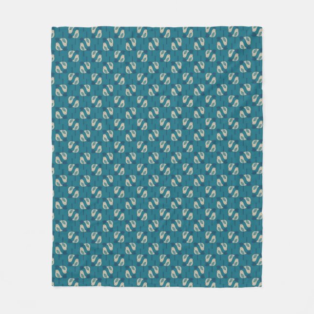 pattern displaying birds fleece blanket (Front)