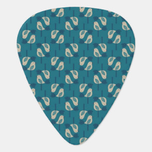 pattern displaying birds guitar pick