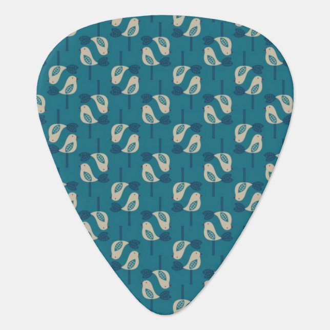 pattern displaying birds guitar pick (Front)
