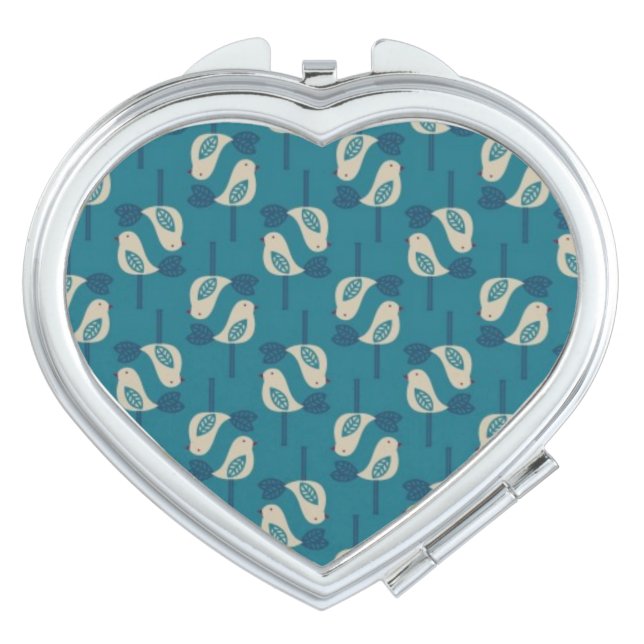 pattern displaying birds makeup mirror (Front)