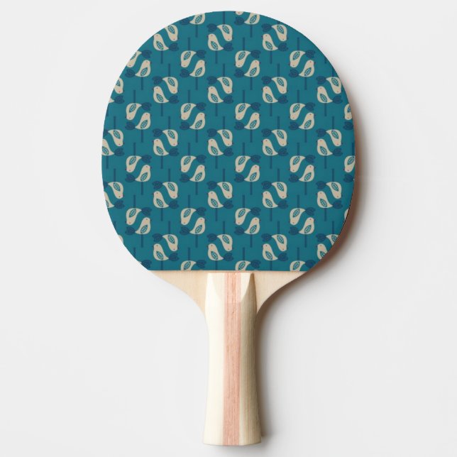pattern displaying birds Ping-Pong paddle (Front)