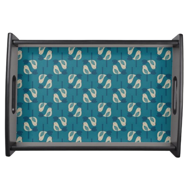 pattern displaying birds serving tray (Front)