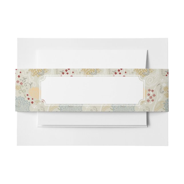 pattern displaying curly garden invitation belly band (Front Example)