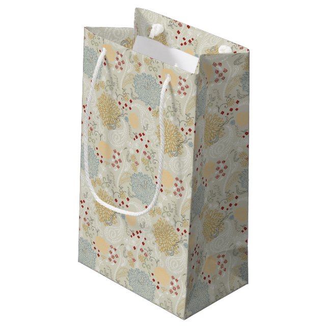 pattern displaying curly garden small gift bag (Back Angled)