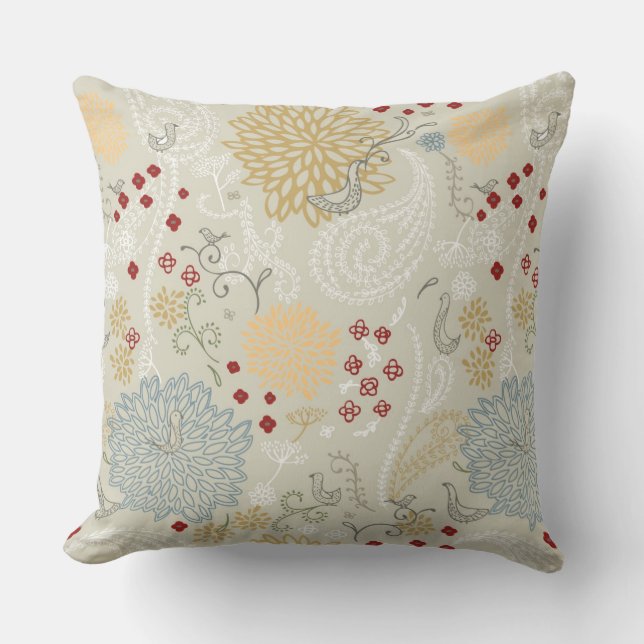 pattern displaying curly garden throw pillow (Front)