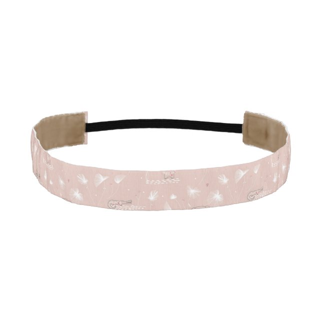 pattern displaying cute baby jungle animals athletic headband (Front)