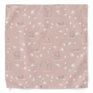 pattern displaying cute baby jungle animals bandana