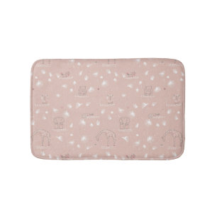 pattern displaying cute baby jungle animals bath mat