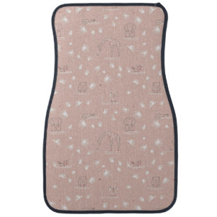 pattern displaying cute baby jungle animals car mat