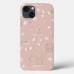pattern displaying cute baby jungle animals iPhone 13 case