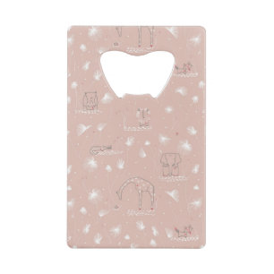 pattern displaying cute baby jungle animals credit card bottle opener