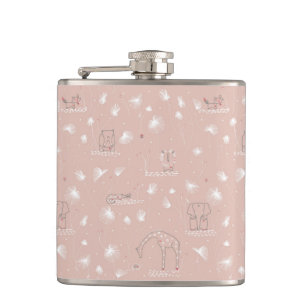 pattern displaying cute baby jungle animals flask
