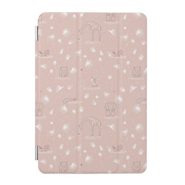 pattern displaying cute baby jungle animals iPad mini cover (Front)