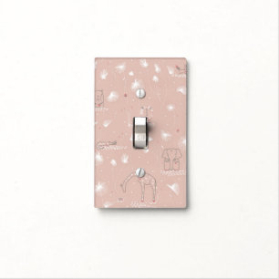 pattern displaying cute baby jungle animals light switch cover