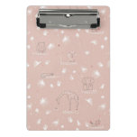 pattern displaying cute baby jungle animals mini clipboard