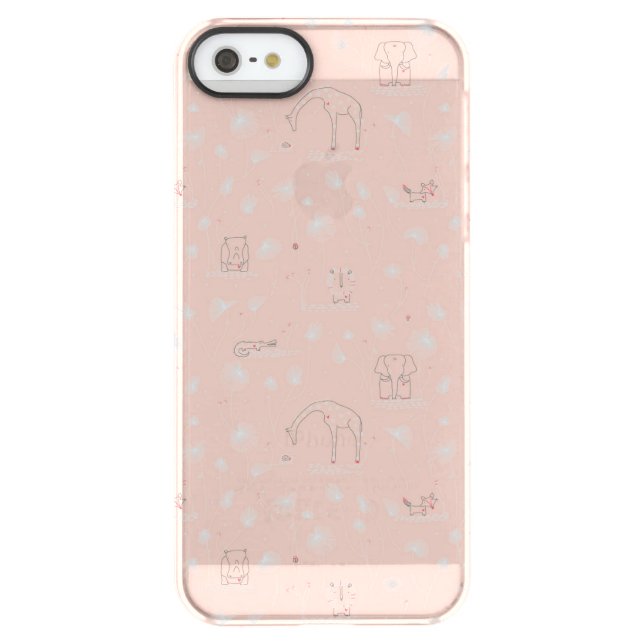 pattern displaying cute baby jungle animals uncommon iPhone case (Back)