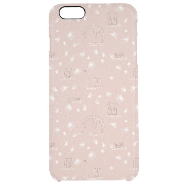 pattern displaying cute baby jungle animals uncommon iPhone case (Back)