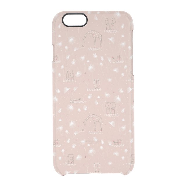 pattern displaying cute baby jungle animals uncommon iPhone case (Back)