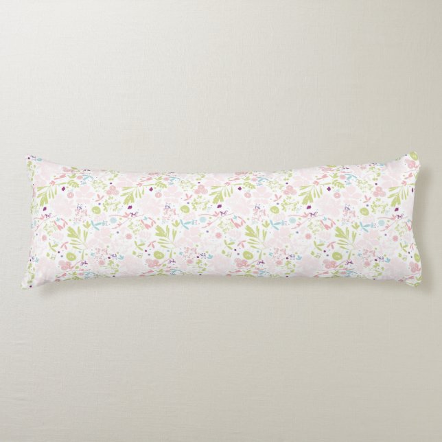 pattern displaying floral body pillow (Front)