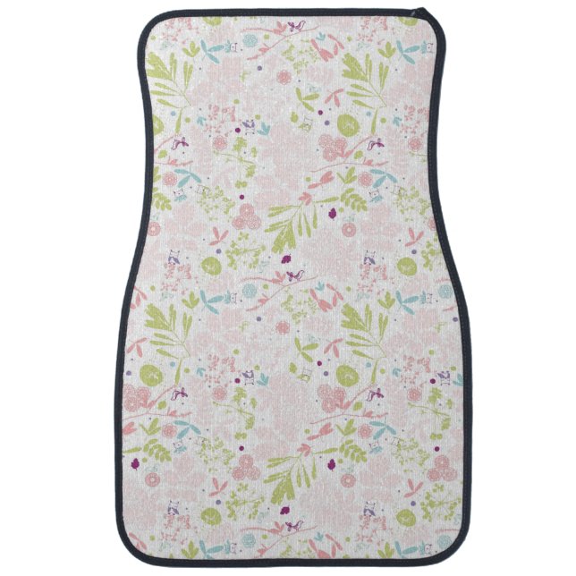 pattern displaying floral car floor mat (Front)