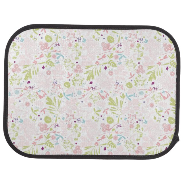 pattern displaying floral car mat (Rear)