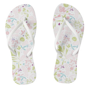 pattern displaying floral flip flops