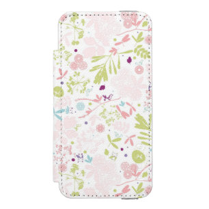 pattern displaying floral wallet case for iPhone SE/5/5s