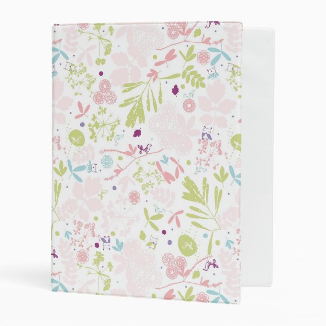 pattern displaying floral mini binder (Front/Inside)