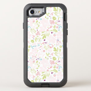 pattern displaying floral OtterBox defender iPhone SE/8/7 case