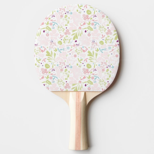 pattern displaying floral Ping-Pong paddle (Front)