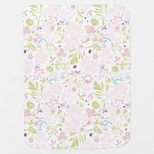 pattern displaying floral receiving blanket