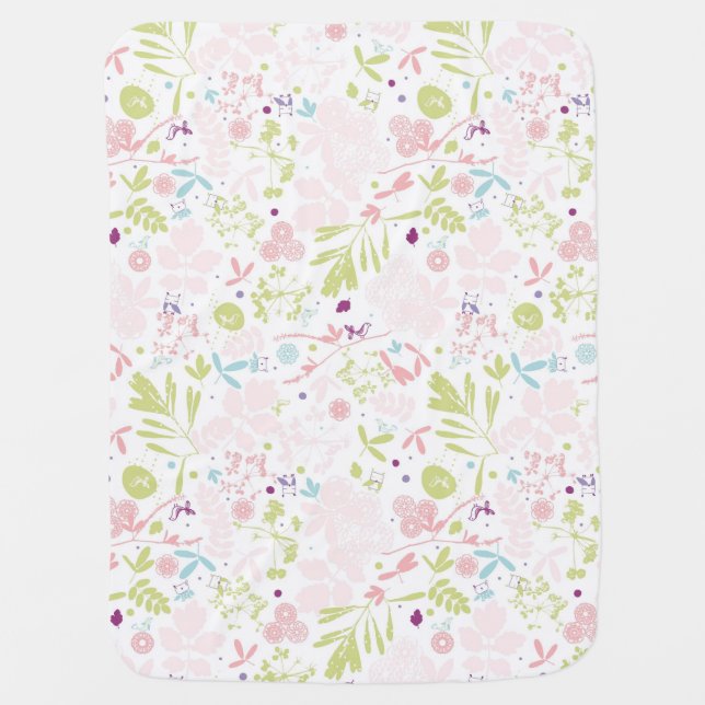 pattern displaying floral receiving blanket (Front)