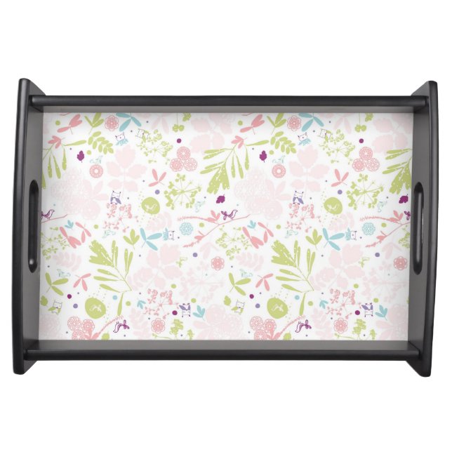 pattern displaying floral serving tray (Front)