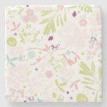 pattern displaying floral stone coaster