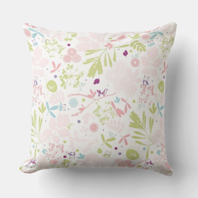 pattern displaying floral throw pillow (Front)