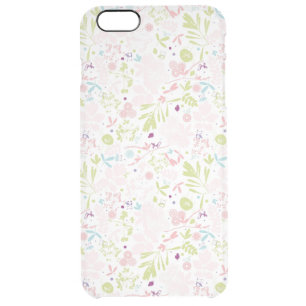 pattern displaying floral clear iPhone 6 plus case