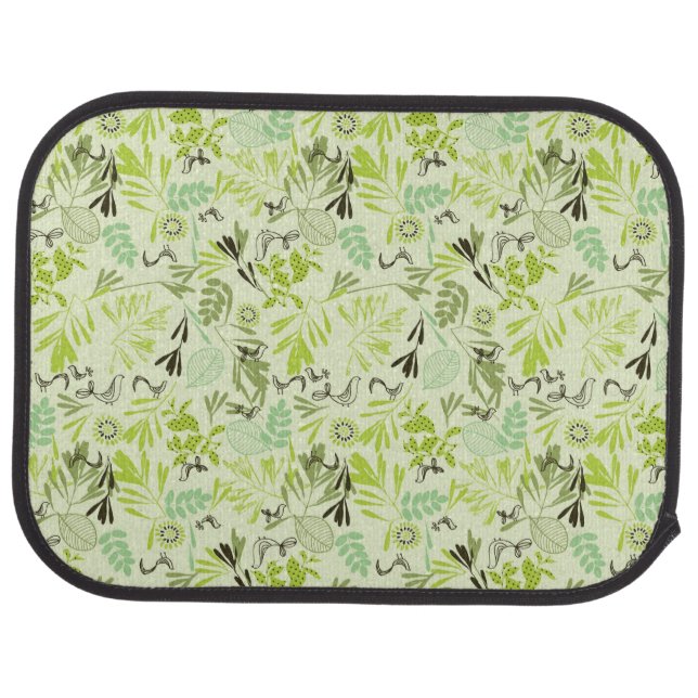 pattern displaying little baby birds car mat (Rear)