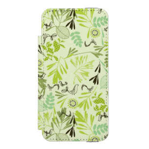 pattern displaying little baby birds iPhone SE/5/5s wallet case