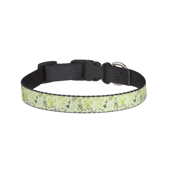 pattern displaying little baby birds pet collar (Front)