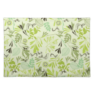 pattern displaying little baby birds placemat
