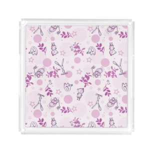 pattern displaying vintage baby animals acrylic tray