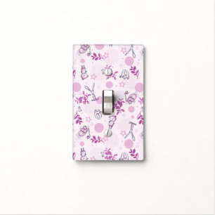 pattern displaying vintage baby animals light switch cover
