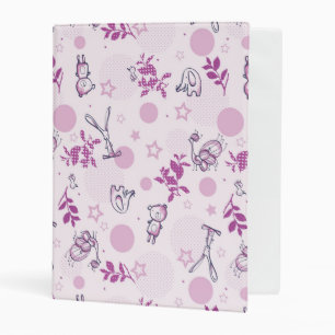 pattern displaying vintage baby animals mini binder